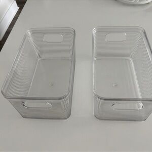Clear Storage Bins Set (2) 6 x 10 x 5 Both with lids